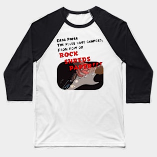 Rock Shreds Paper Baseball T-Shirt